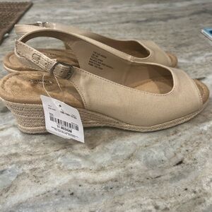 St. John's Bay Tan Espadrille Slingback Flats